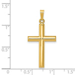 Load image into Gallery viewer, 14K Yellow Gold Hollow Cross Pendant 30mm length
