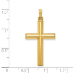 Load image into Gallery viewer, 14K Yellow Gold Hollow Cross Pendant 32mm length
