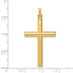 Load image into Gallery viewer, 14K Yellow Gold Hollow Cross Pendant 40mm length
