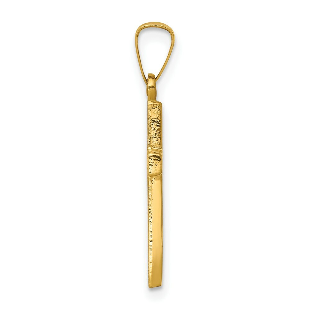 14K Yellow Gold Small Hollow Cross Charm
