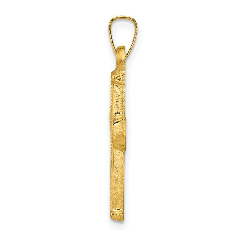 14K Yellow Gold Hollow Latin Cross Pendant