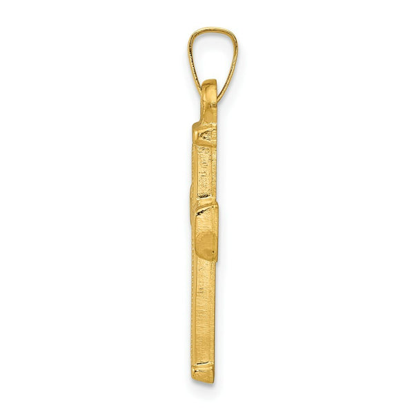 14K Yellow Gold Hollow Latin Cross Pendant