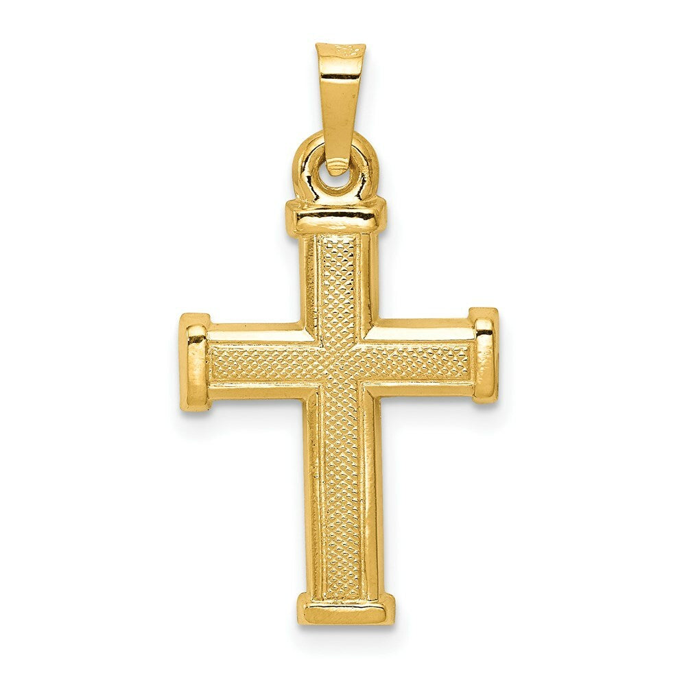 14K Yellow Gold Hollow Latin Cross Pendant