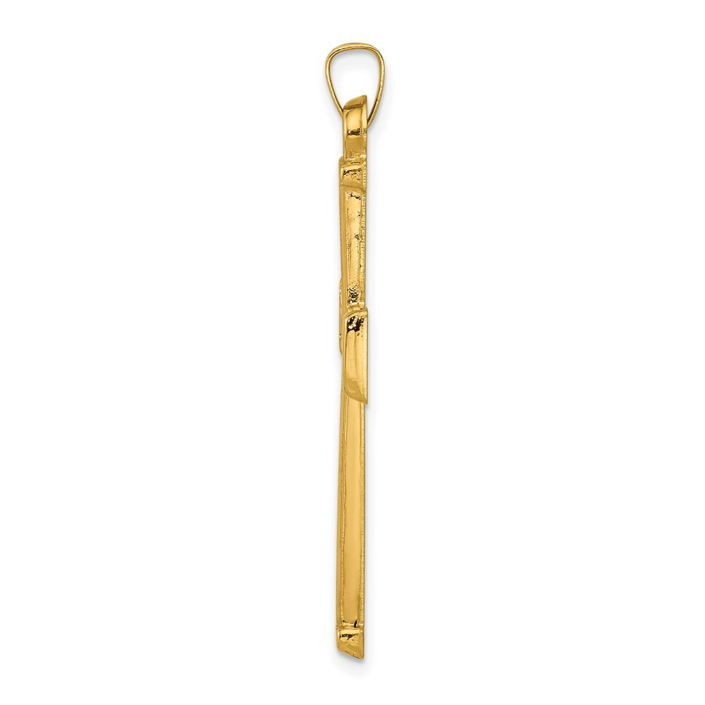 14K Yellow Gold Hollow Latin Cross Pendant