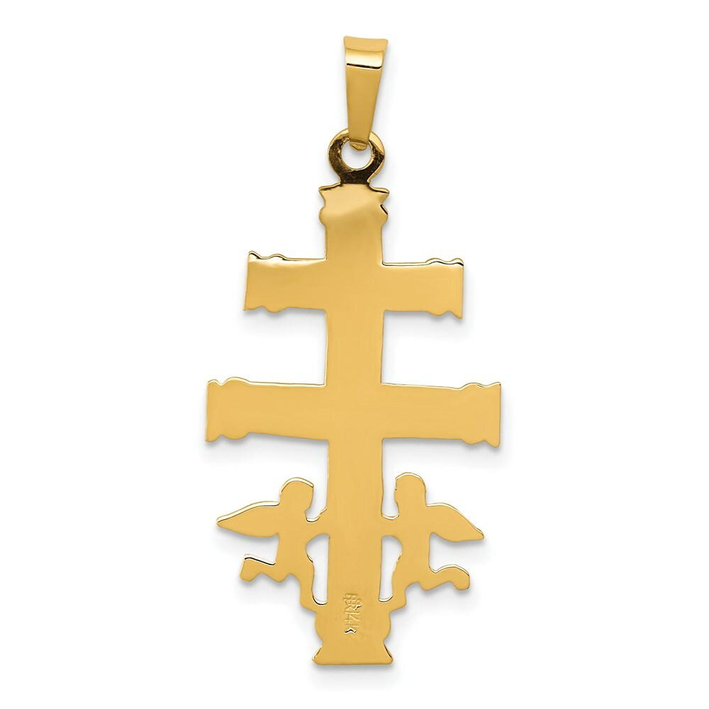 14K Two-tone Gold Cara Vaca Crucifix Pendant
