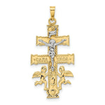 Load image into Gallery viewer, 14K Two-tone Gold Cara Vaca Crucifix Pendant
