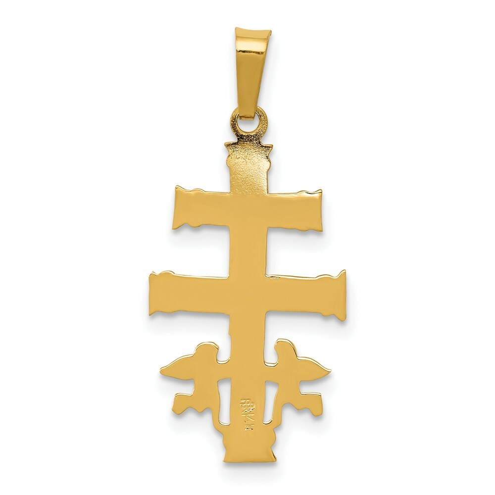 14K Two-tone Gold Cara Vaca Crucifix Pendant