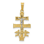 Load image into Gallery viewer, 14K Two-tone Gold Cara Vaca Crucifix Pendant
