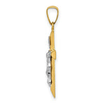 Load image into Gallery viewer, 14K Two-tone Gold INRI Hollow Crucifix Pendant 29mm length
