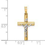 Load image into Gallery viewer, 14K Two-tone Gold INRI Crucifix Pendant 28mm length
