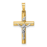 Load image into Gallery viewer, 14K Two-tone Gold INRI Crucifix Pendant 28mm length
