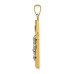 Load image into Gallery viewer, 14K Two-tone Gold INRI Hollow Crucifix Pendant 33mm length
