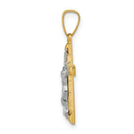 Load image into Gallery viewer, 14K Two-tone Gold INRI Hollow Crucifix Pendant 25mm length
