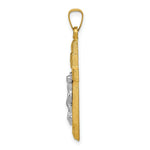 Load image into Gallery viewer, 14K Two-tone Gold INRI Hollow Crucifix Pendant 33mm length
