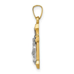 Load image into Gallery viewer, 14K Two-tone Gold INRI Hollow Crucifix Pendant 25mm length
