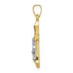 Load image into Gallery viewer, 14K Two-tone Gold INRI Hollow Crucifix Pendant 29mm length
