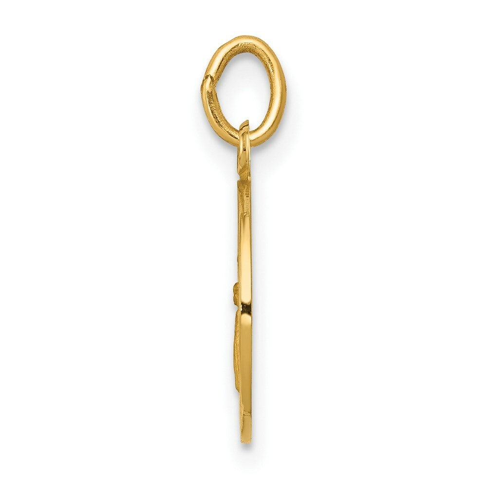 14K Yellow Gold Guardian Angel Medal Charm