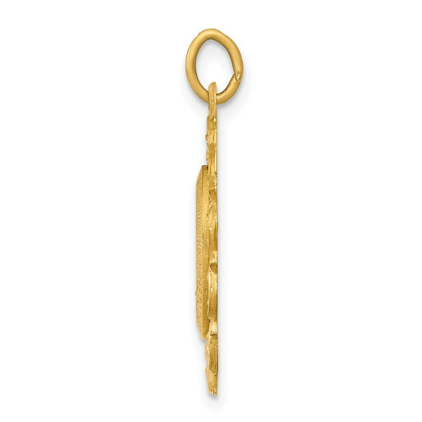 14K Yellow Gold Miraculous Medal Charm 11mm width