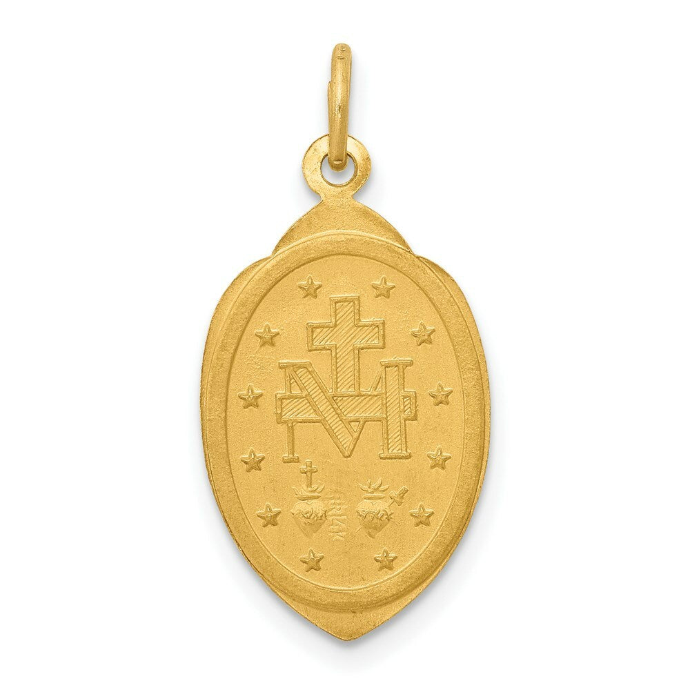 14K Yellow Gold Miraculous Medal Charm 12mm width