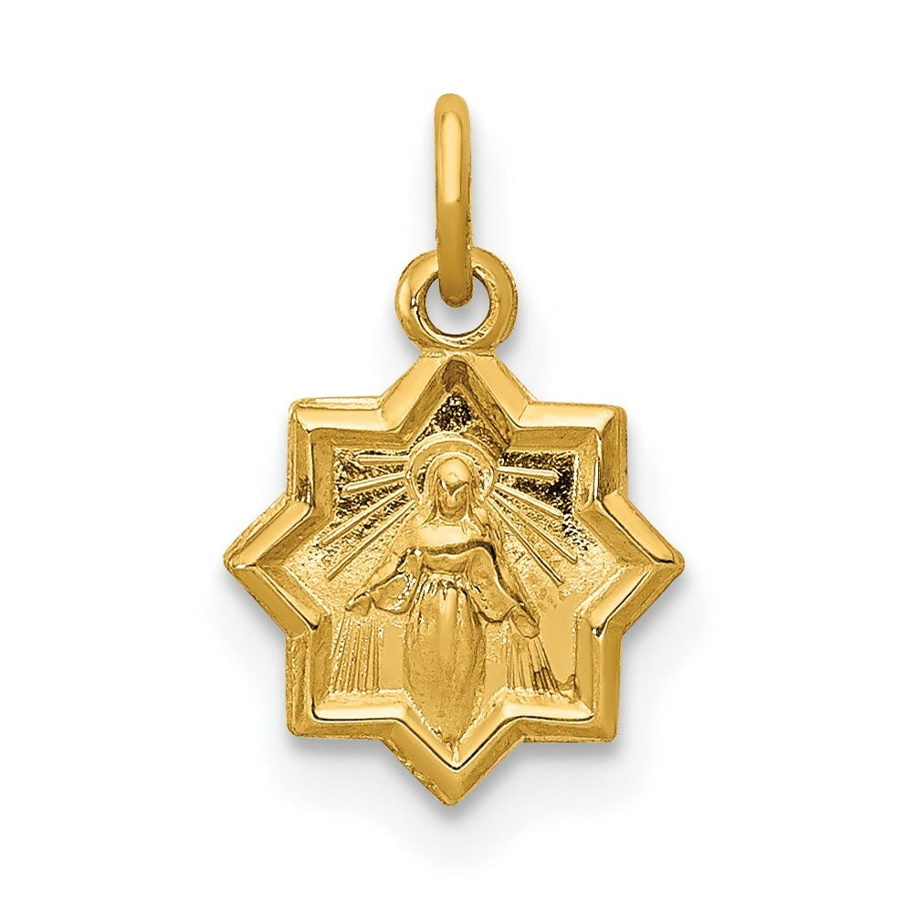 14K Yellow Gold Blessed Mary Charm