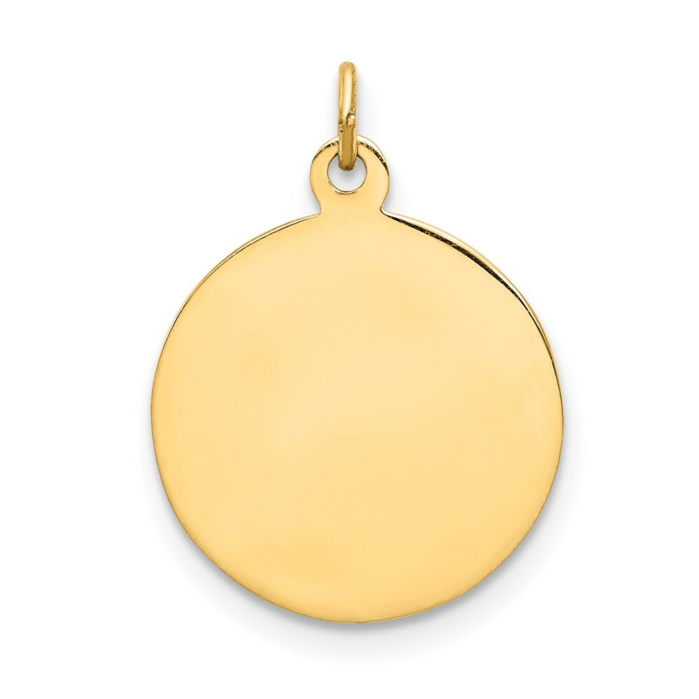 14K Yellow Gold Our Lady of Mount Carmel Medal Charm 15mm width