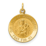 Load image into Gallery viewer, 14K Yellow Gold Our Lady of Mount Carmel Medal Charm 15mm width
