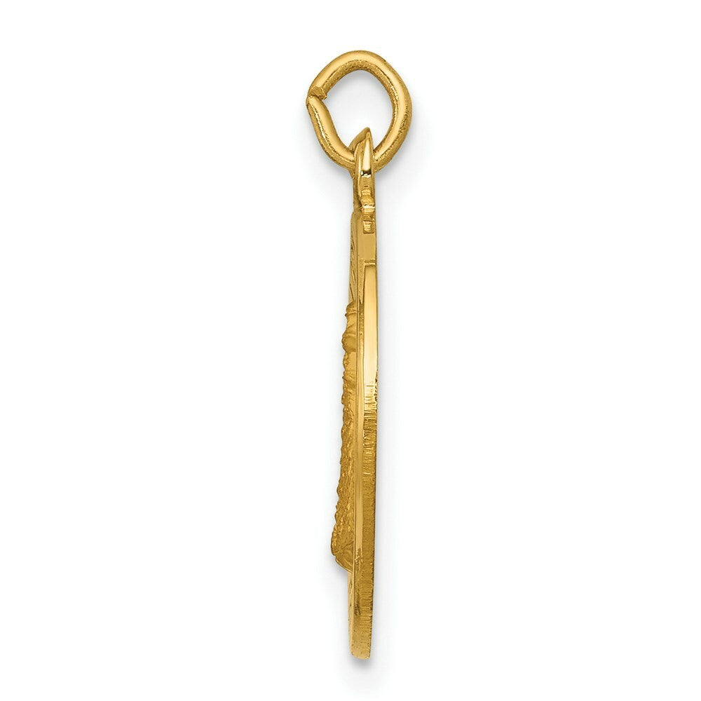14K Yellow Gold Our Lady of Loreto Medal Charm 15mm width