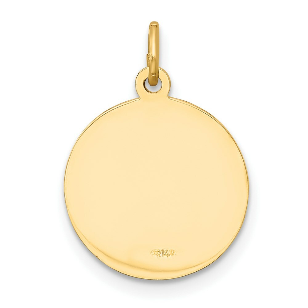 14K Yellow Gold Our Lady of Loreto Medal Charm 15mm width