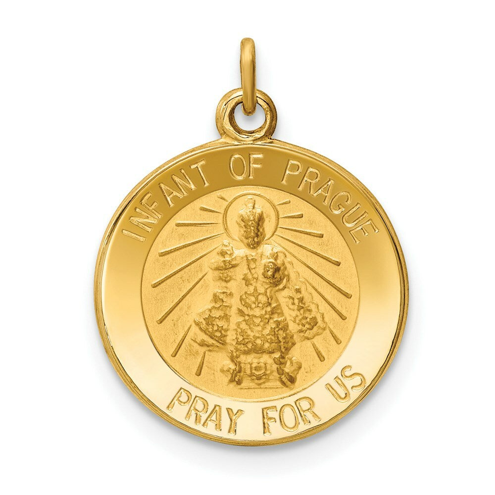 14K Yellow Gold Infant of Prague Medal Charm