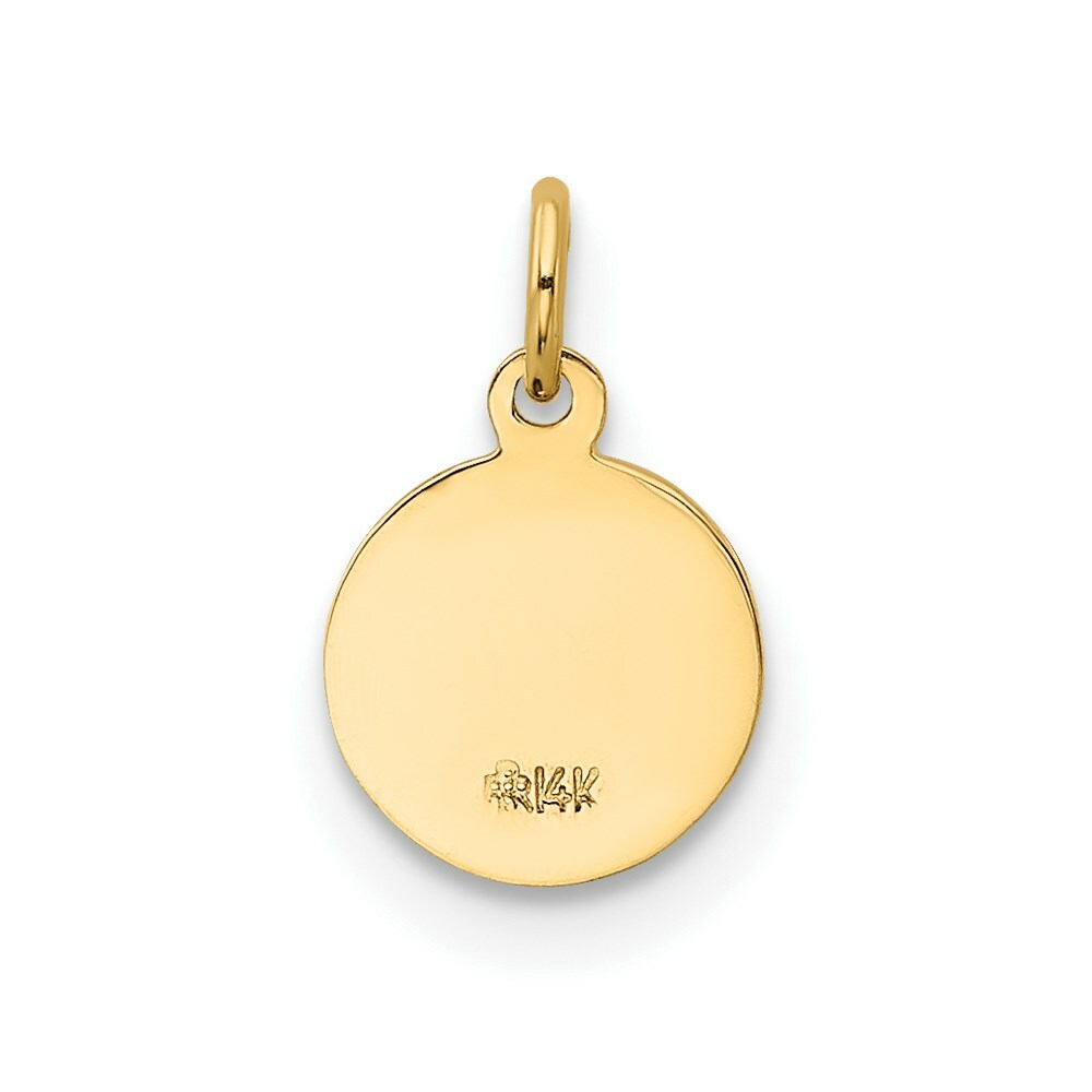 14K Yellow Gold Saint Christopher Medal Charm 8mm width