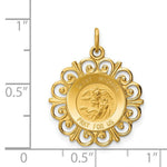 Load image into Gallery viewer, 14K Yellow Gold Saint Michael Medal Charm 19mm width
