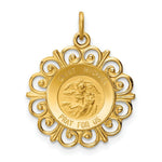 Load image into Gallery viewer, 14K Yellow Gold Saint Michael Medal Charm 19mm width
