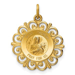 Load image into Gallery viewer, 14K Yellow Gold Saint Theresa Medal Charm 20mm width
