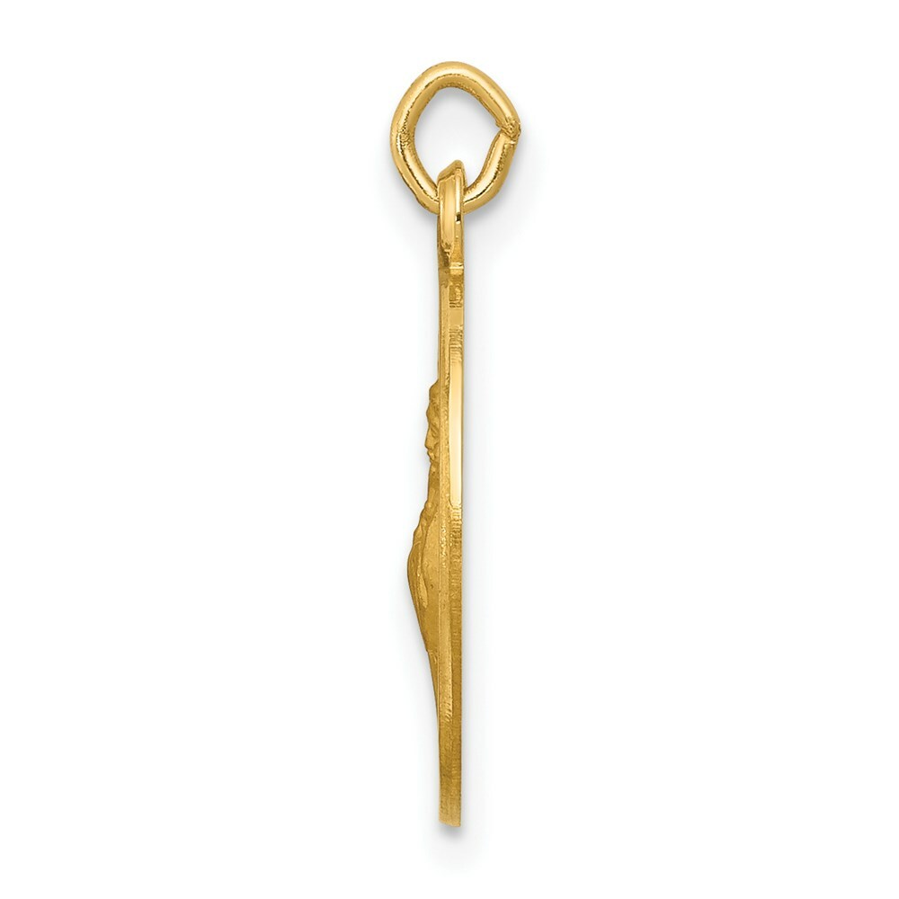 14K Yellow Gold Saint Francis of Assisi Medal Charm 15mm width