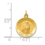 Load image into Gallery viewer, 14K Yellow Gold Saint Francis of Assisi Medal Charm 15mm width
