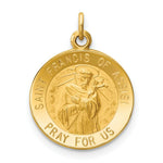 Load image into Gallery viewer, 14K Yellow Gold Saint Francis of Assisi Medal Charm 15mm width
