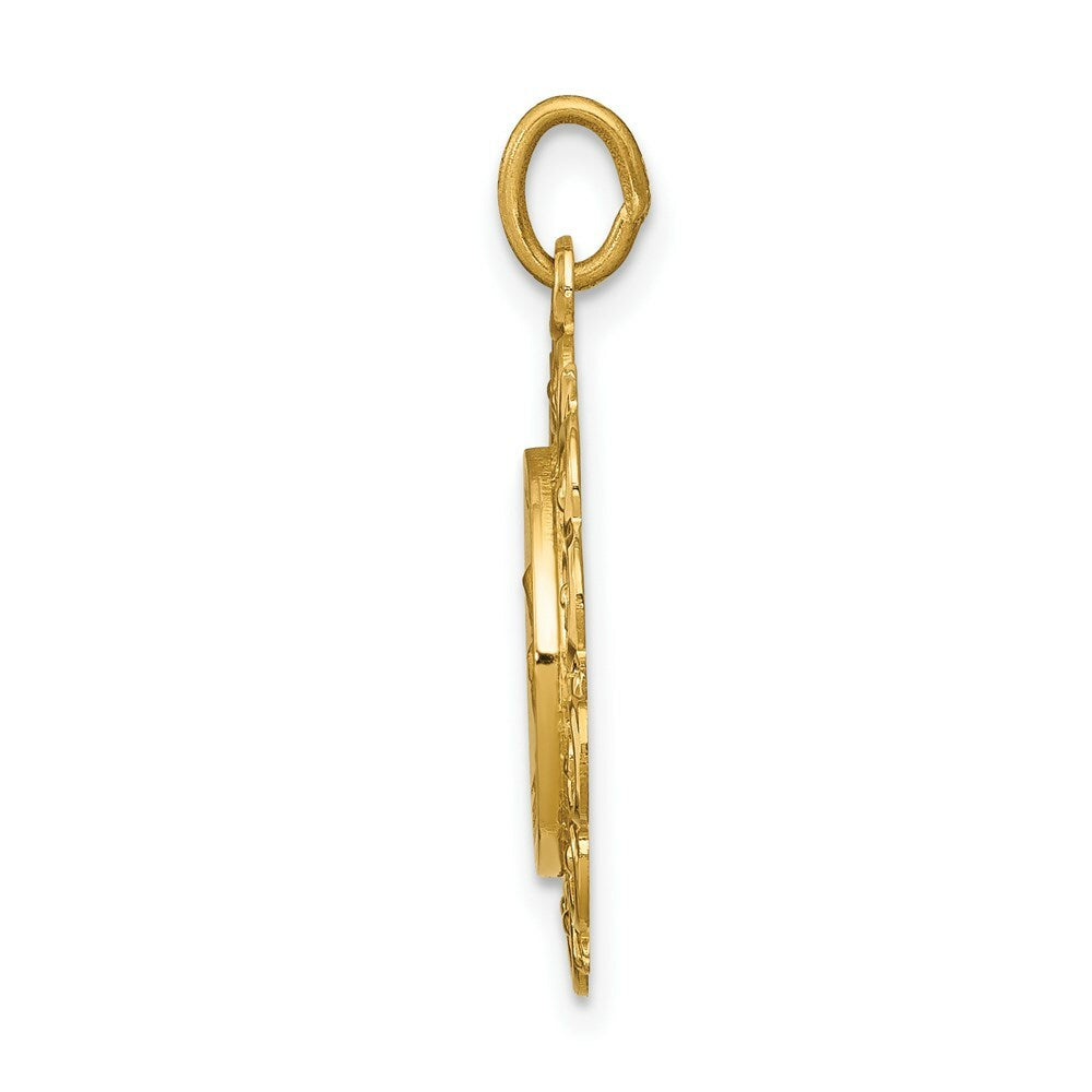 14K Yellow Gold Saint Anne Medal Charm