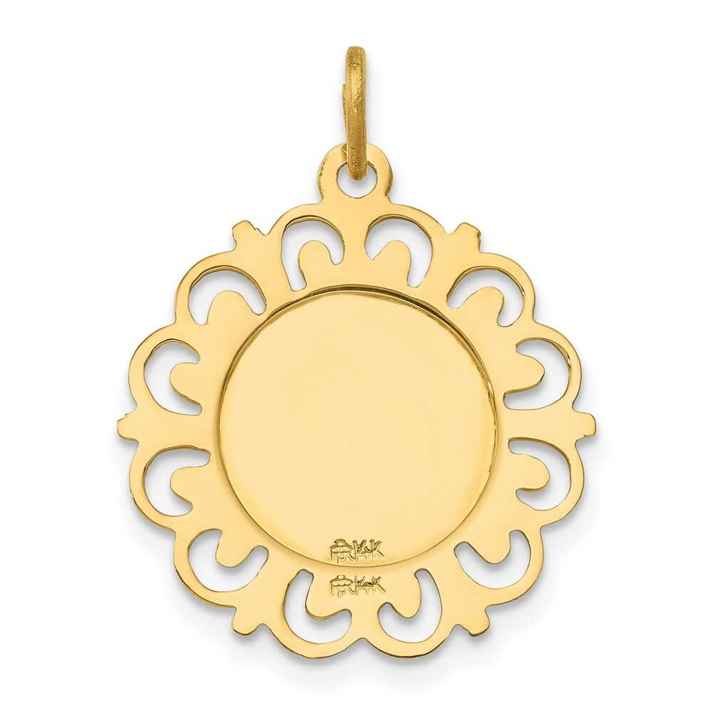 14K Yellow Gold Saint Anne Medal Charm