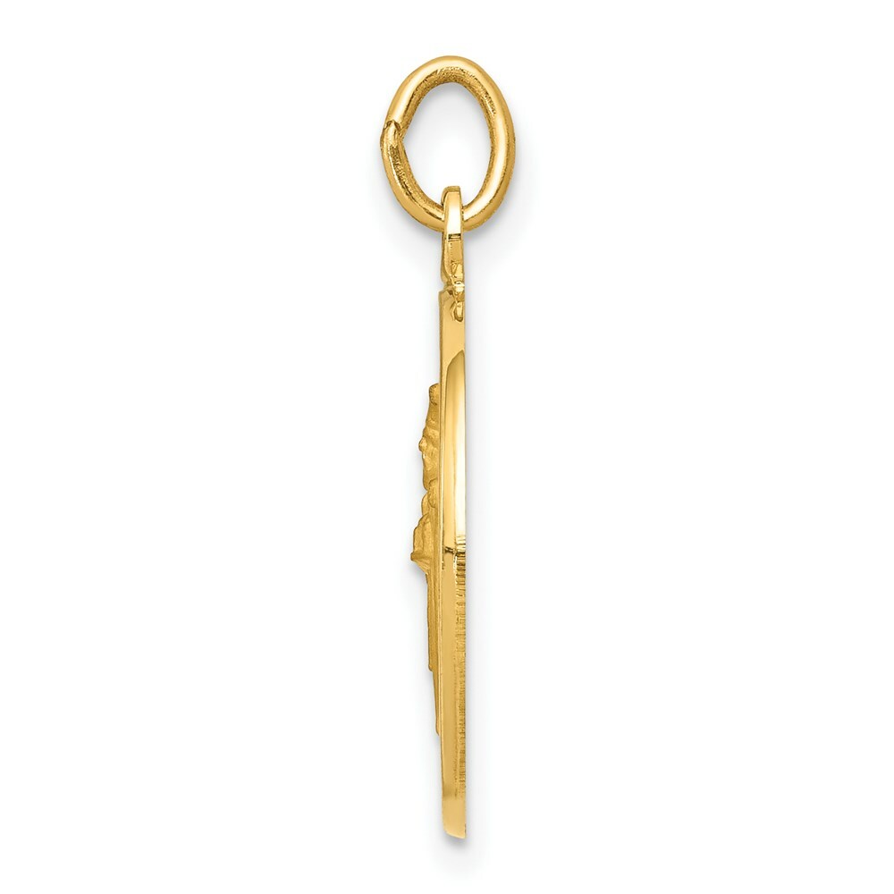 14K Yellow Gold Saint Patrick Medal Charm 15mm width