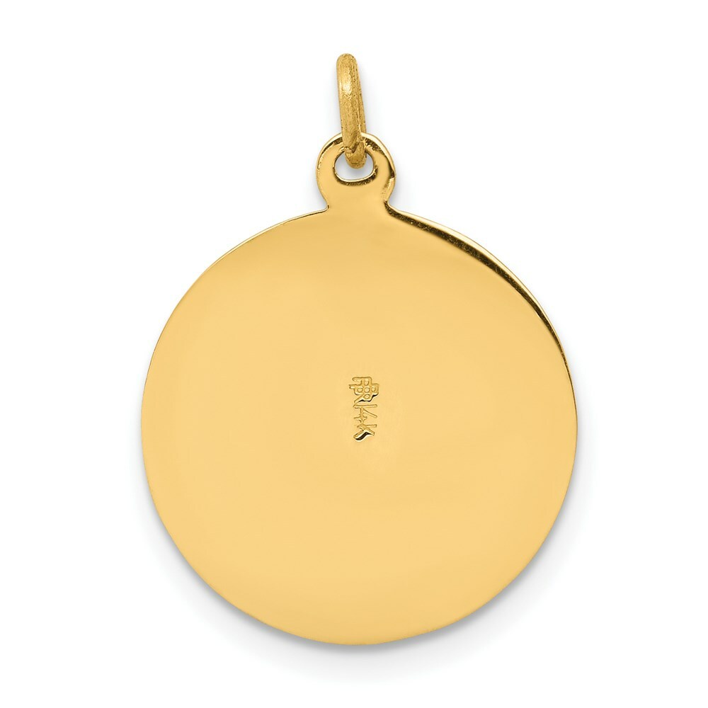 14K Yellow Gold Saint Patrick Medal Charm 15mm width