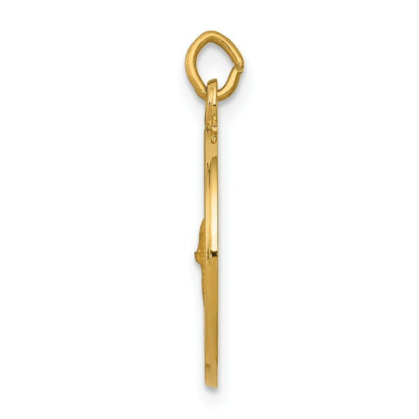 14K Yellow Gold Saint Gerard Medal Charm 16mm width