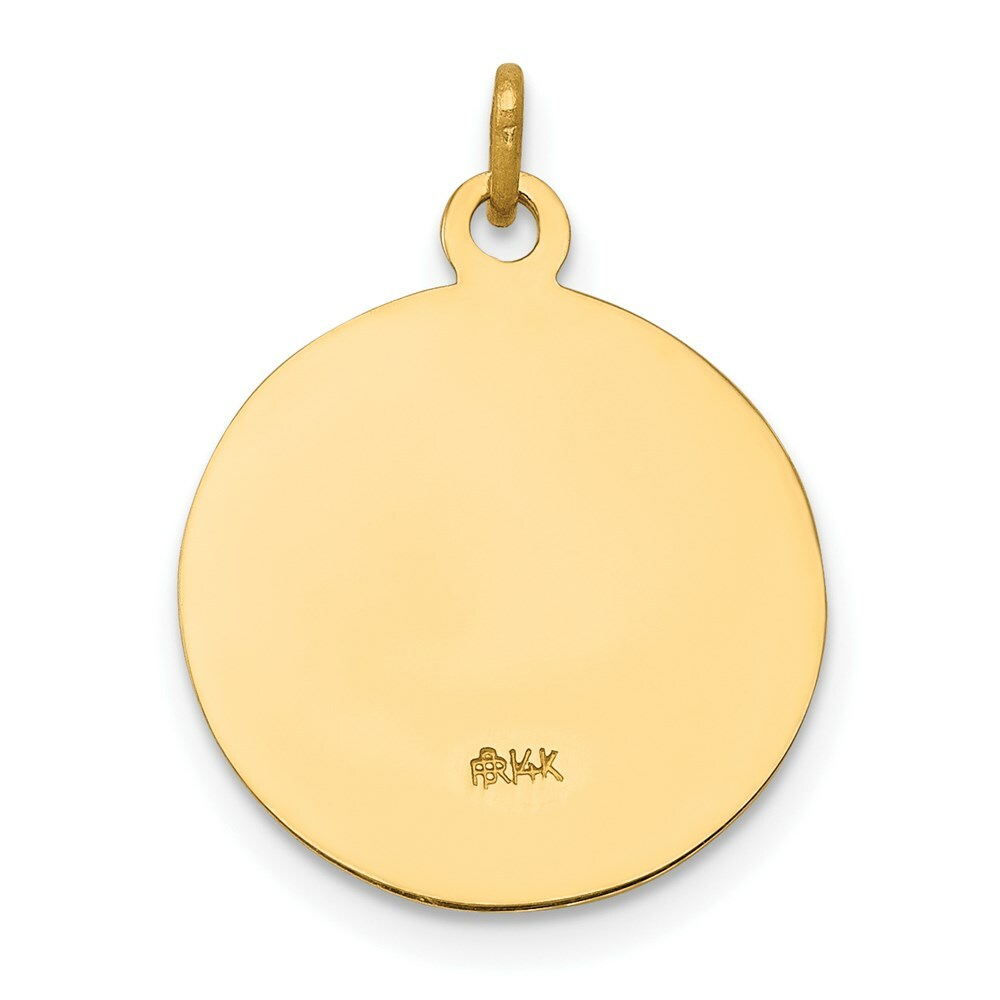 14K Yellow Gold Saint Gerard Medal Charm 16mm width