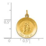 Load image into Gallery viewer, 14K Yellow Gold Saint John Baptist Medal Charm 15mm width
