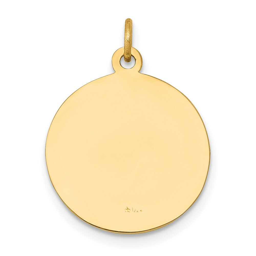 14K Yellow Gold Saint John Baptist Medal Charm 15mm width