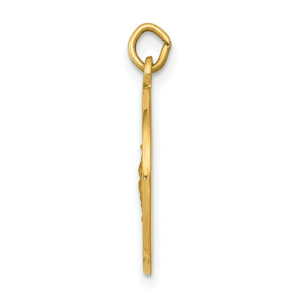 14K Yellow Gold Saint George Medal Charm 16mm width