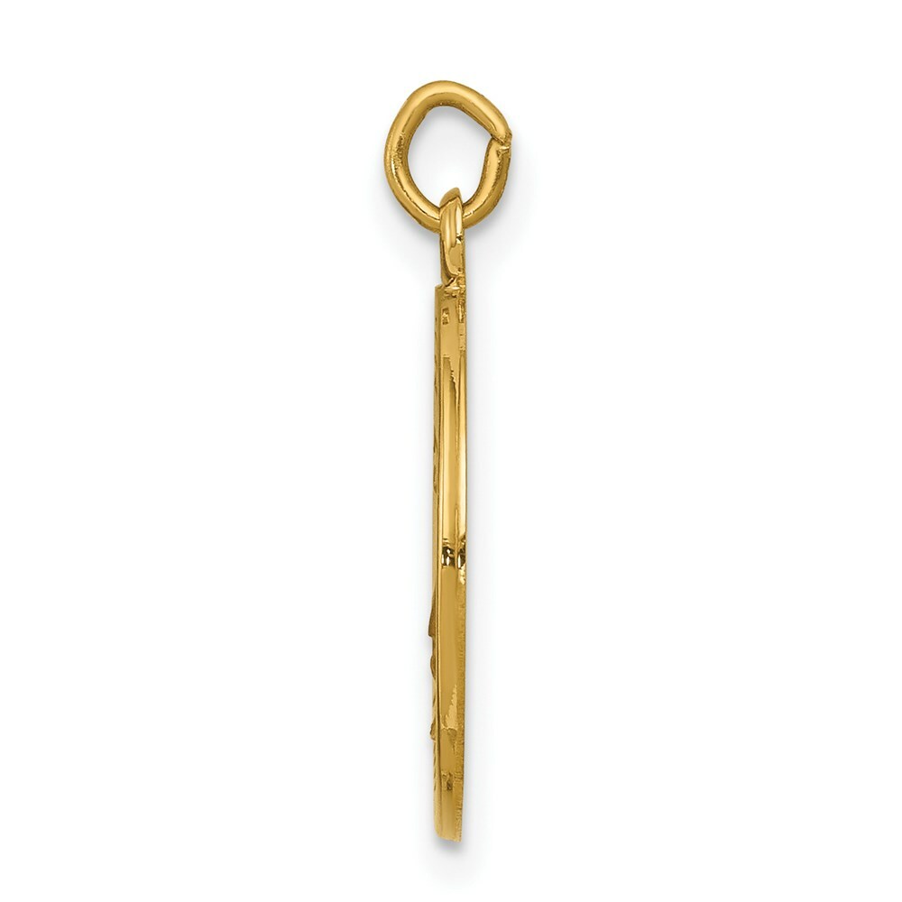 14K Yellow Gold Saint Elizabeth Seton Medal Charm 15mm width