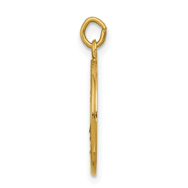 14K Yellow Gold Saint Elizabeth Seton Medal Charm 15mm width