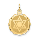 Load image into Gallery viewer, 14K Yellow Gold Solid Star of David Disc Charm
