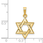 Load image into Gallery viewer, 14K Yellow Gold Star of David Pendant 23mm length
