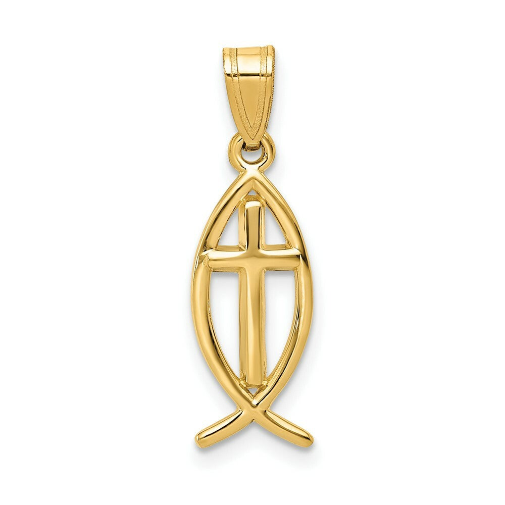 14K Yellow Gold Ichthus Fish Pendant
